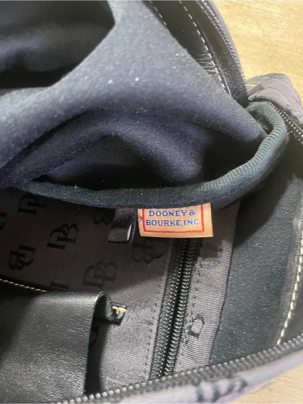 Dooney & Bourke Black Monogram Shoulder Bag with Black Strap